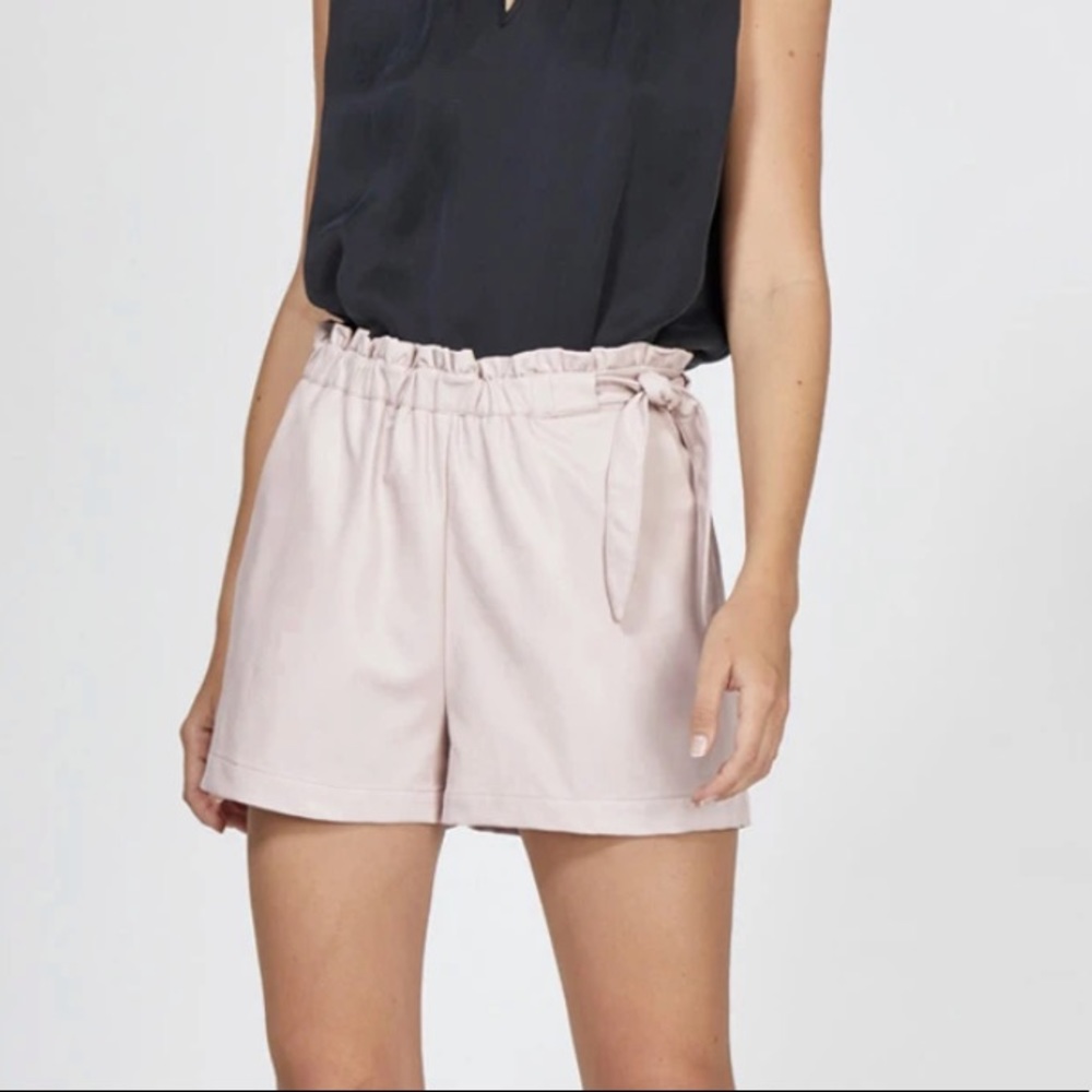 Greylin Faux Leather Tie Waist Shorts